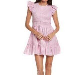 Saylor Zinnia Metallic Stripe Dress